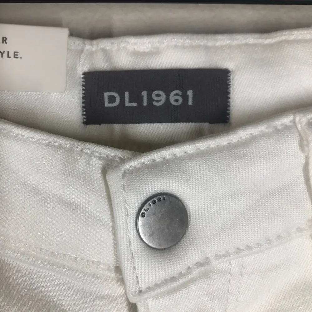 New DL1961 Chloe Ankle Skinny Jeans White Stretch Denim Little Girls Size 5